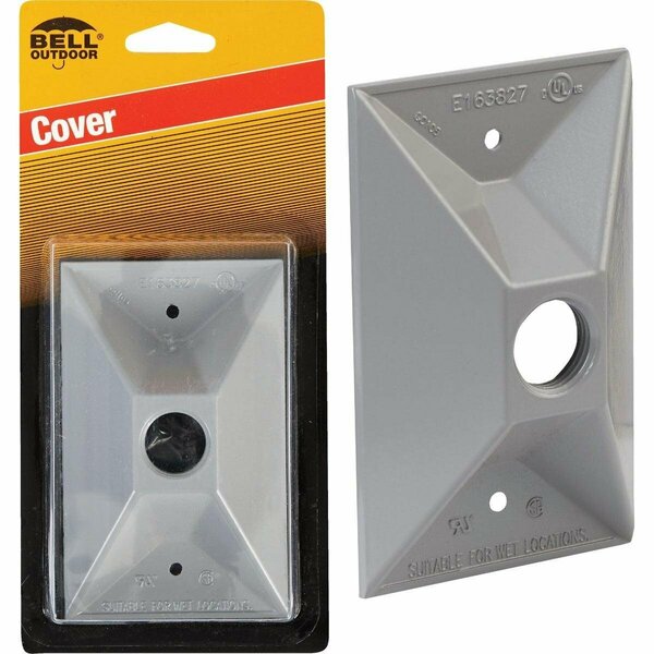 Bell Electrical Box Cover, 1 Gang, Die-Cast Aluminum, Lampholder/Cluster 5186-5